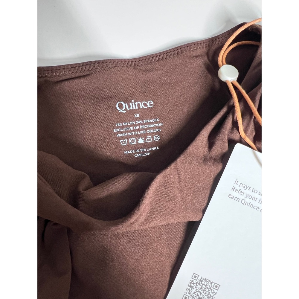 Quince Women XS Brown Sleeveless High Neck Bodysuit Nylon Spandex NWT - Picture 4 of 4